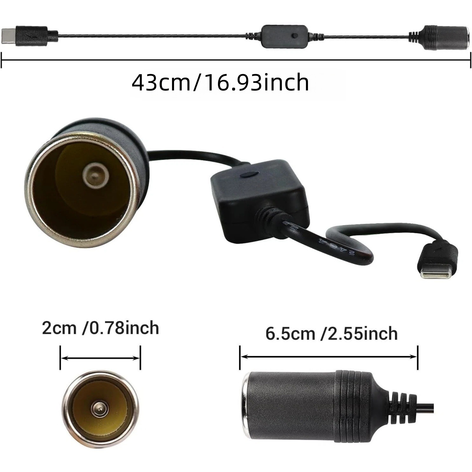 1Pc USB-C to 12V Car Cigarette – Accessories Experts Vape Bewertung und Preis