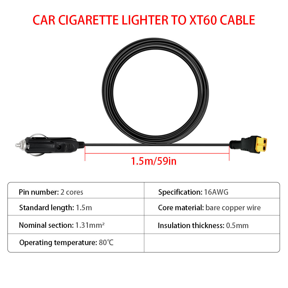 XT60 16AWG Plug Car Cigarette  – Accessories Experts Vape Bewertung und Preis